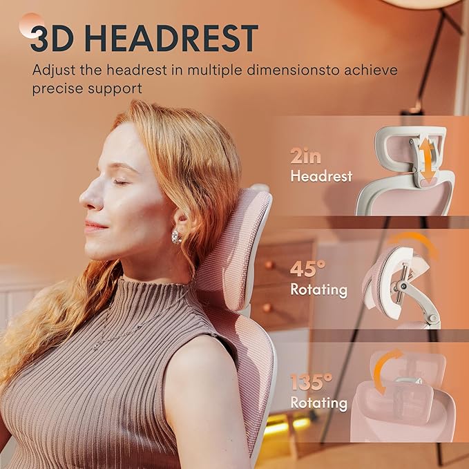 Ergonomic High-Back Mesh Office Chair with Adjustable Headrest & Lumbar Support