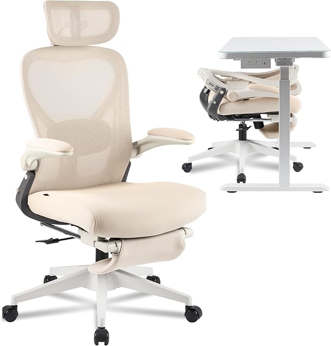 Ergonomic High-Back Mesh Office Chair with Adjustable Headrest & Lumbar Support